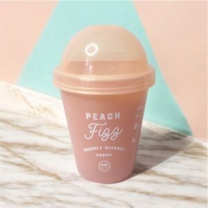 Peach Scented Candle DW Home Peach Fizz Freshly Blended Aroma Glass Bottom